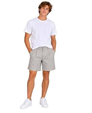 Eddie Bauer Men's Light Gray Cotton Chino Shorts EUC sz 40